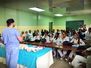Dr. Karl Fritz Disque Lecturing A Group Of Nurses & Doctors in the Dominican Republic
