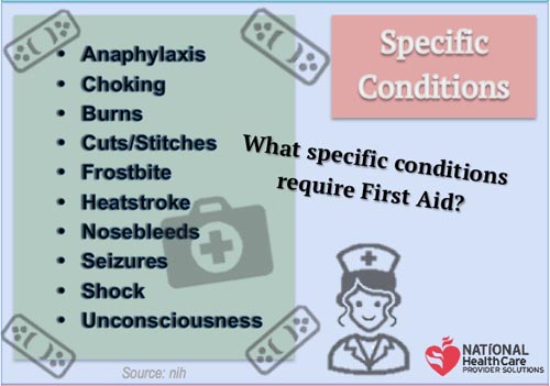 conditions that require first aid