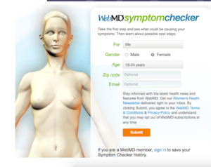 web md symptom checker screenshot