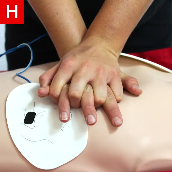 Resume CPR for two minutes starting with chest compressions