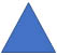 blue triangle representing cardiac arrest or medical emergency