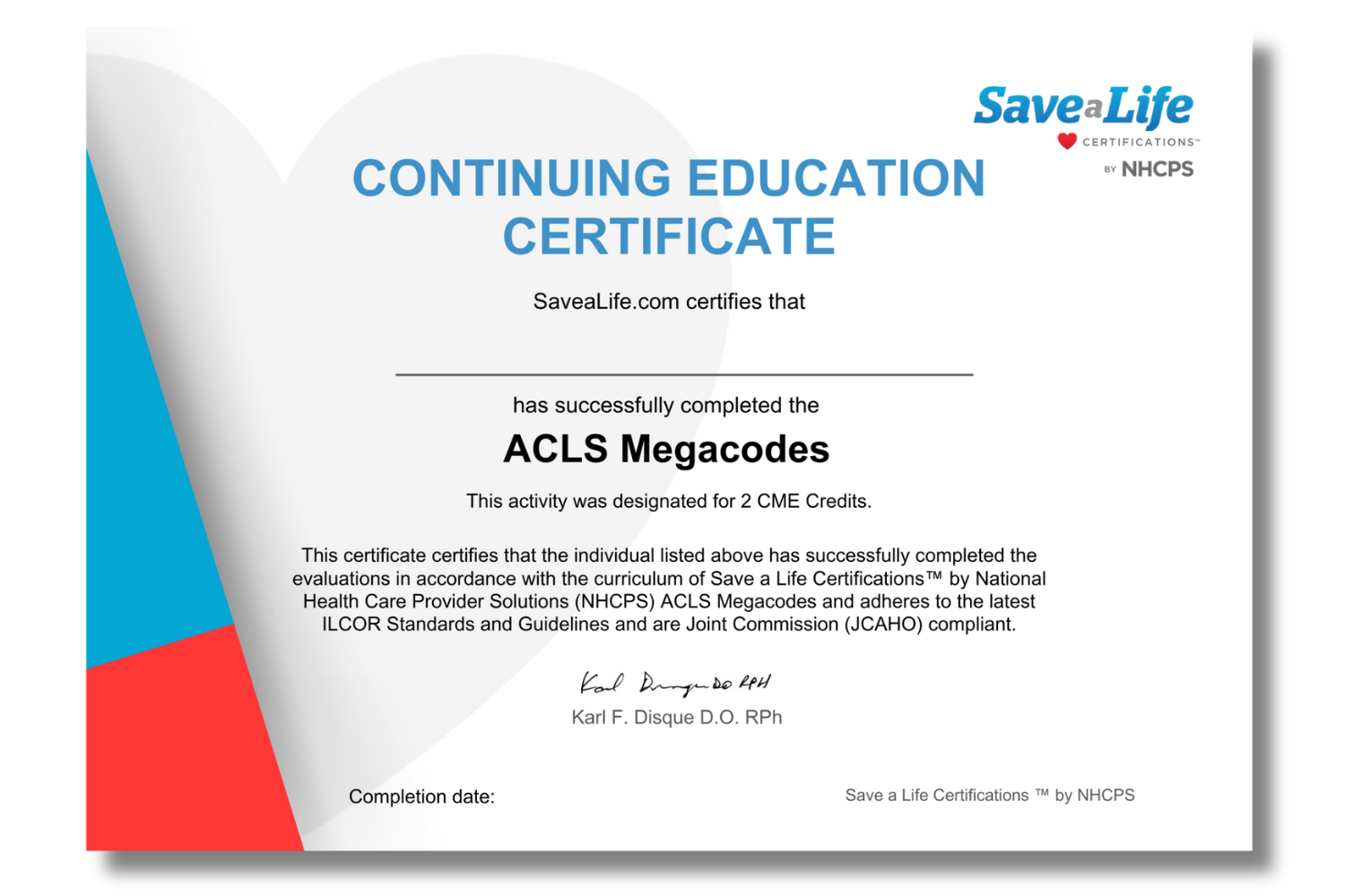 ACLS Megacodes Cert with Shadow